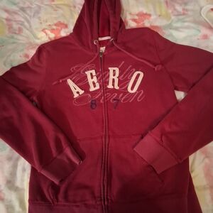 Aeropostale Burgundy Hoodie with Embroidered Logo